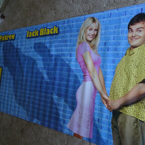 SHALLOW HAL - MOVIE BANNER WITH JACK BLACK AND GWYNETH PALTROW - OVERSIZED VINYL - Picture 5 of 9